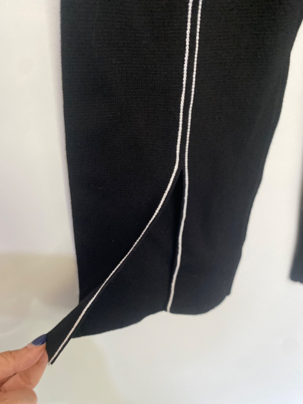 Zara S Front-Line Knit Slit Pants. - Picture 9 of 13